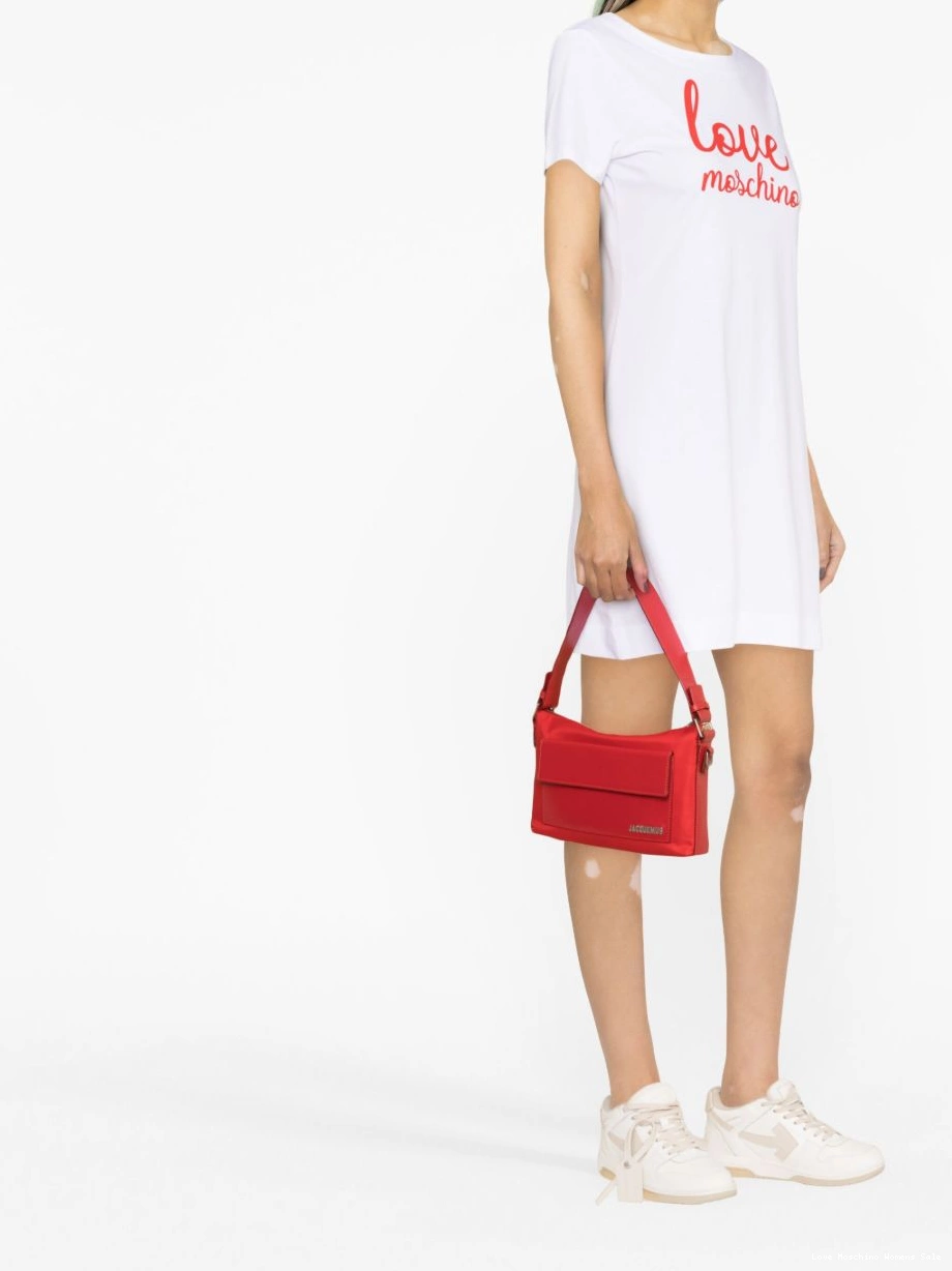 Cheap logo-print dress Women T-shirt Moschino cotton Love 0426